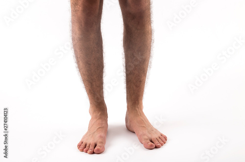 .male legs isolated white background