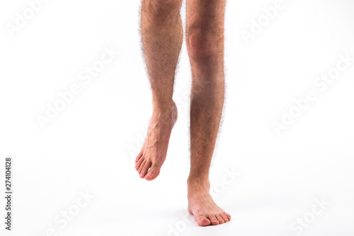 .male legs isolated white background