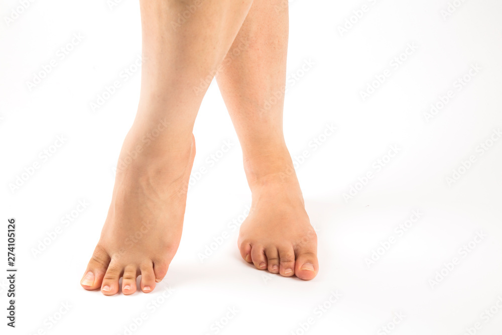 women foots isolated and white background women foots isolated and white background