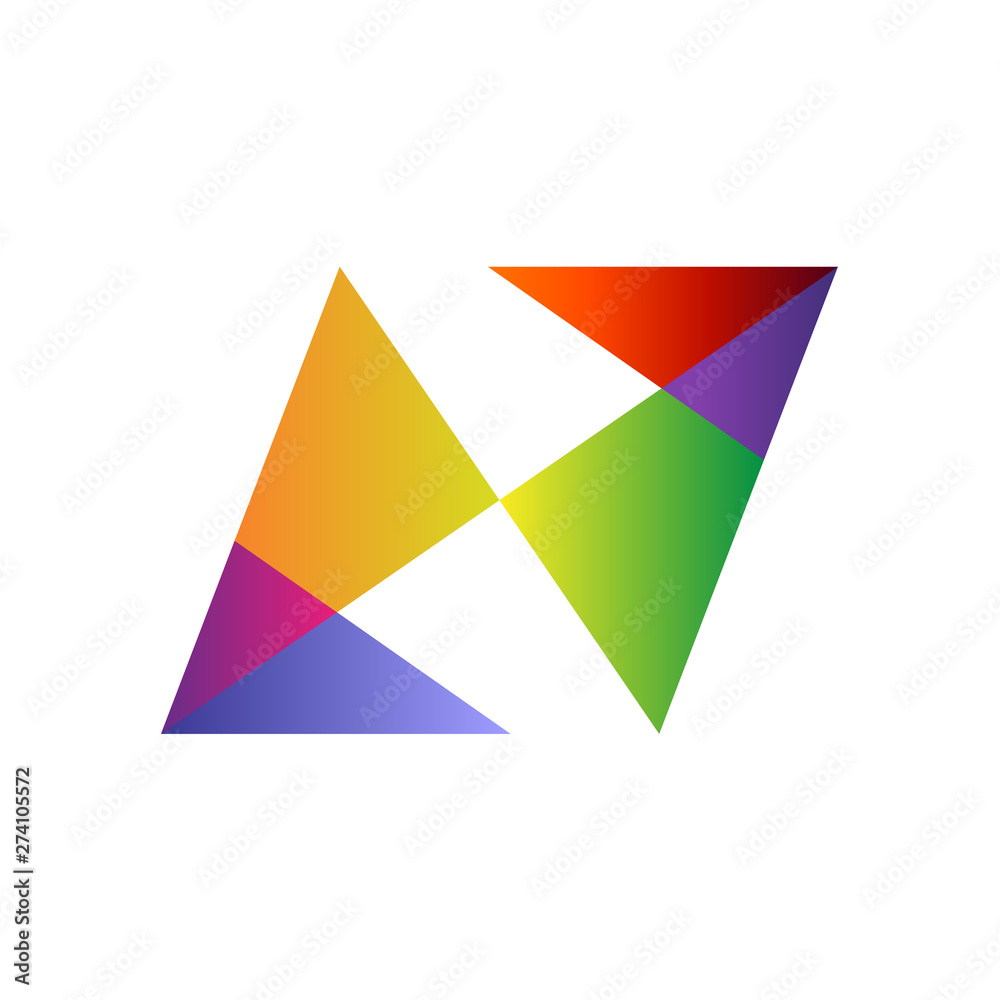 colorful initial letter n logo design colorful initial letter n logo design