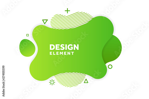 Unique abstract graphic elements. Eco banner with a gradient shape. Design template for presentation or flyer. Abstract forms green dynamic composition. Minimal mesh background. Modern style vector