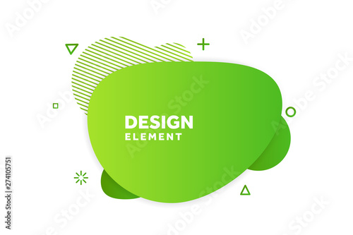 Unique abstract graphic elements. Eco banner with a gradient shape. Design template for presentation or flyer. Abstract forms green dynamic composition. Minimal mesh background. Modern style vector