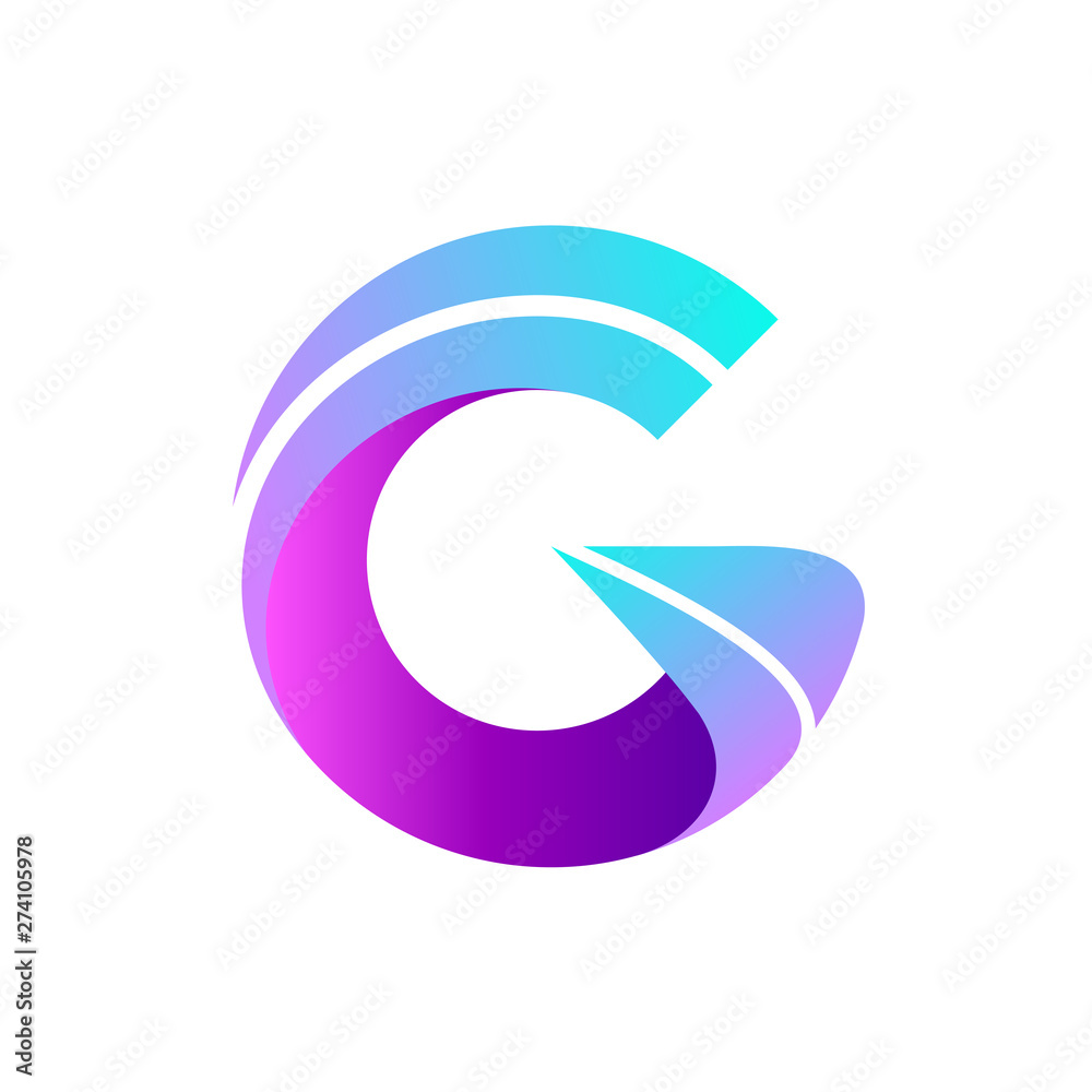 initial letter G logo with line art style initial letter G logo with line art style
