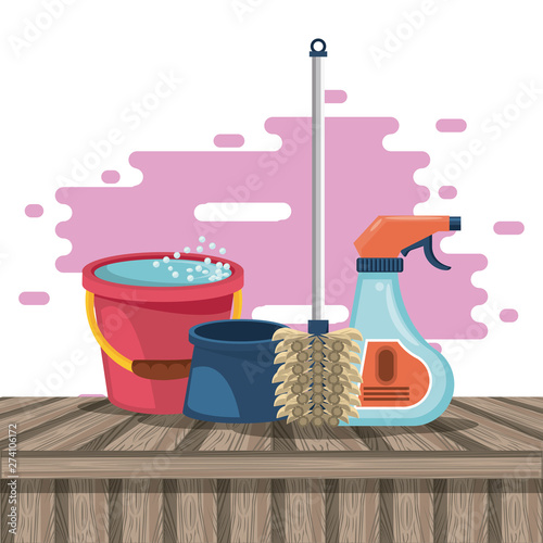 Cleaning products for home cartoons