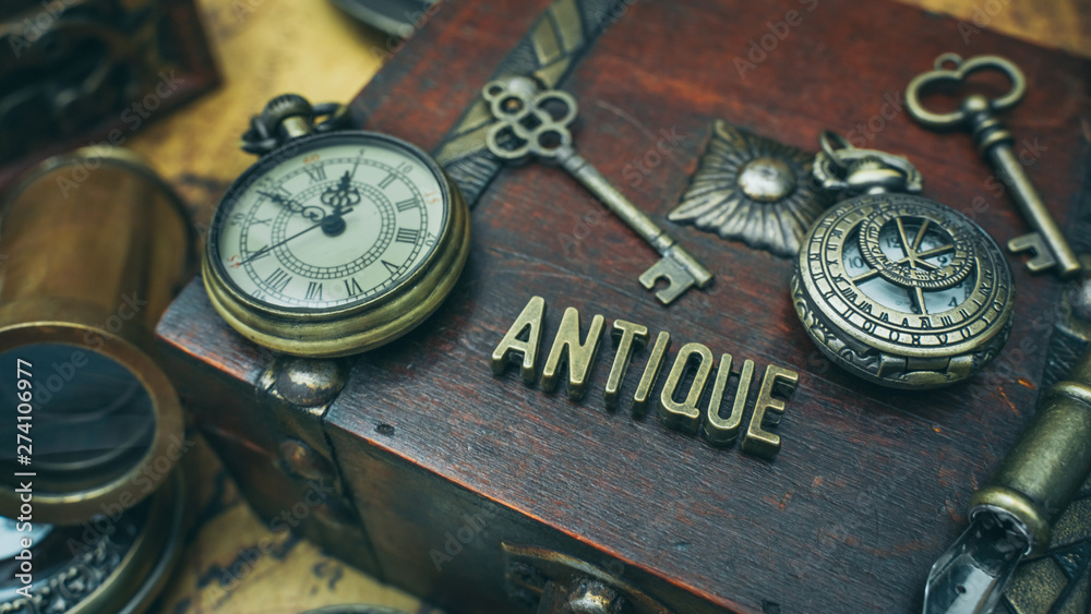 Fototapeta premium Vintage Watch Collection On Wooden Chest