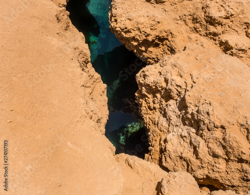Desert mountains Earthquake Crack in national Park of Ras Mohame
