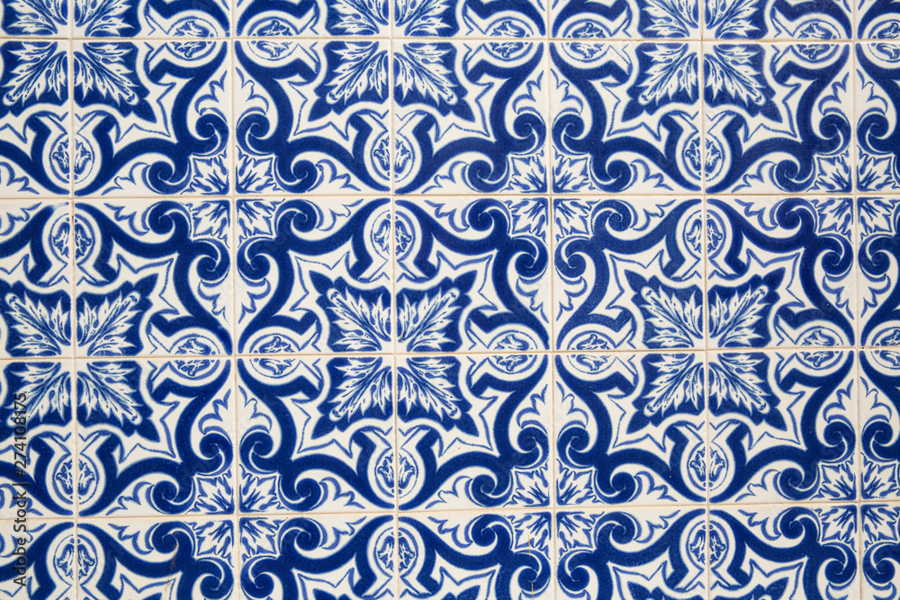 Traditional ornate portuguese decorative tiles azulejos