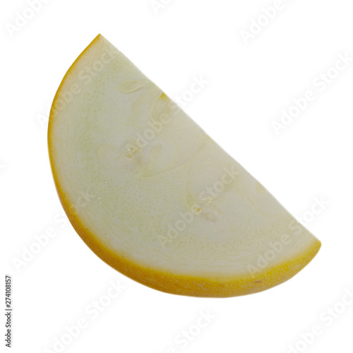 Obraz na plátně cut of yellow zucchini isolated on white background