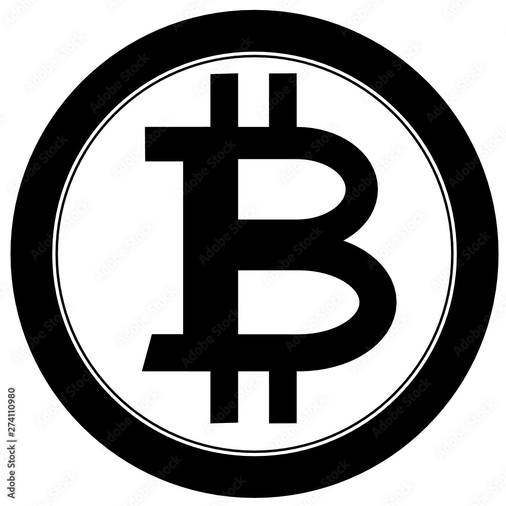 Obraz premium Bitcoin icon in round circle vector.