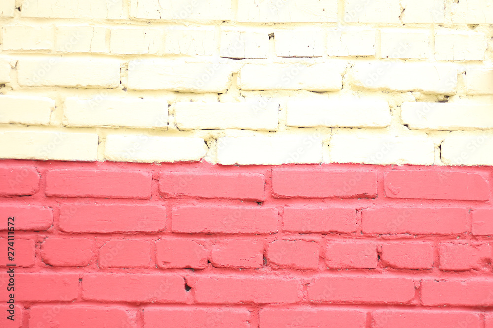 Background and texture painted yellow-red brick wall... Background and texture painted yellow-red brick wall...