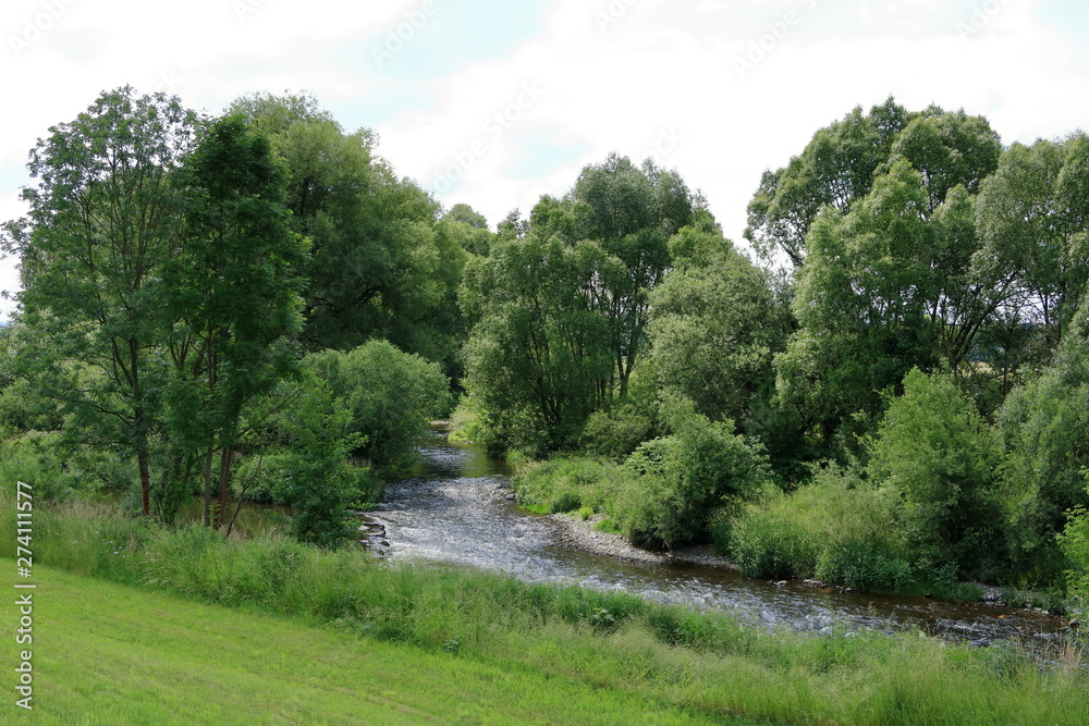 The small river Zschopau in Frankenberg/Saxony