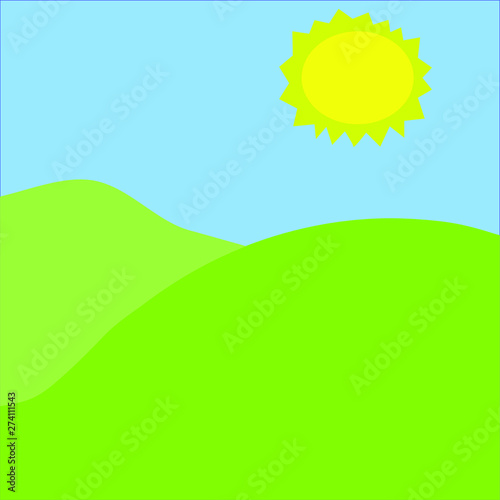 Green hills on a warm summer day