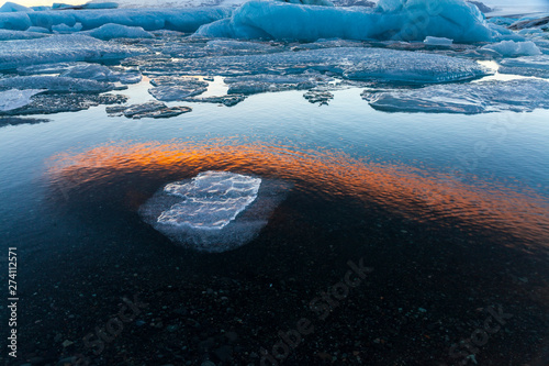 Jokulsarlon glacier lagoon, Vatnatjokull glacier, Southern Iceland, Iceland, Europe