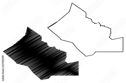 Kidal Region (Regions of Mali, Republic of Mali) map vector illustration, scribble sketch Kidal map photo