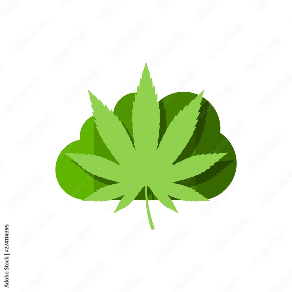 Medical Marijuana Cannabis hemp Logo, cloud shape icon Medical Marijuana Cannabis hemp Logo, cloud shape icon