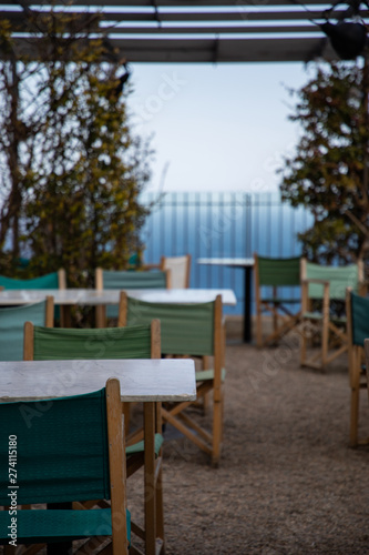 Summer restaurant terrace on shore with sea views © Gabriel