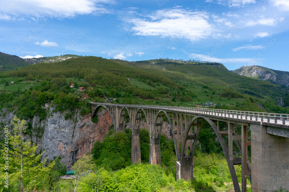 Tara river canyon. Most popular place for visit is the Durdevica bridge. Jurjevich Bridge in Zabljak, Montenegro Tara river canyon. Most popular place for visit is the Durdevica bridge. Jurjevich Bridge in Zabljak, Montenegro