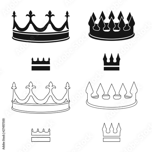 Isolated object of medieval and nobility icon. Collection of medieval and monarchy stock symbol for web.