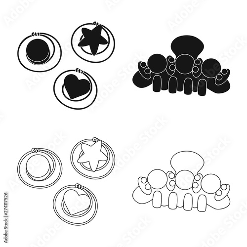 Isolated object of beauty and fashion logo. Collection of beauty and female stock vector illustration.