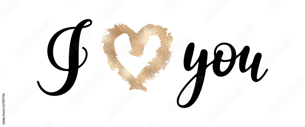 Obraz premium I love you - black handwritten words 