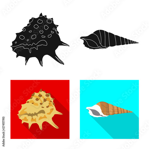 Vector illustration of animal and decoration sign. Collection of animal and ocean stock symbol for web.