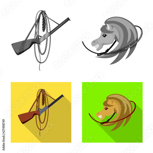 Isolated object of texas and history icon. Set of texas and culture stock symbol for web.