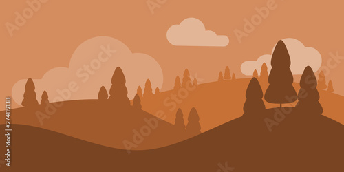 vector illustration of the forest
