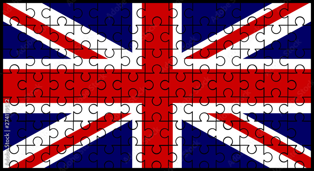 Fototapeta premium Union Jack Flag Jigsaw