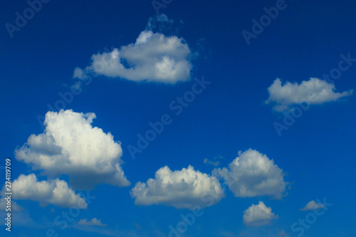 Beautiful Clouds Over Blue Sky Background. Nature, Landscape Concept. Beautiful Sky Background.