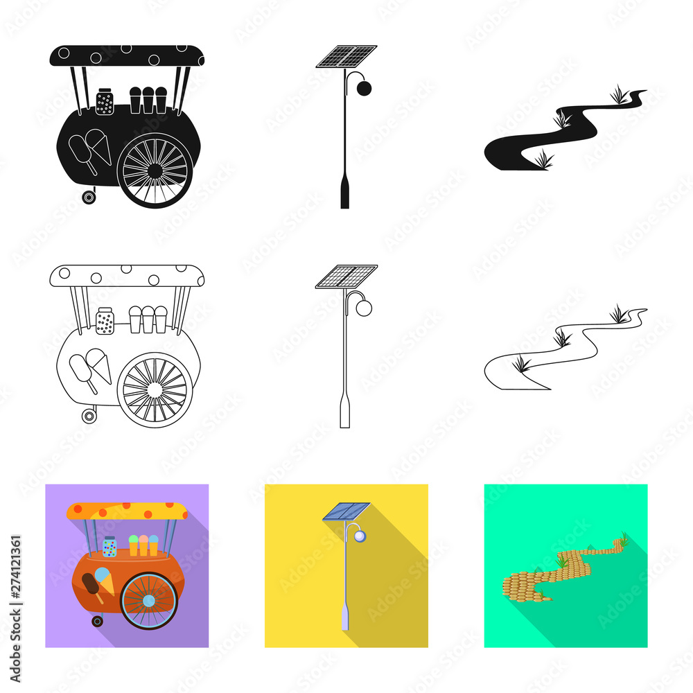 Vector design of urban and street icon. Set of urban and relaxation stock vector illustration.
