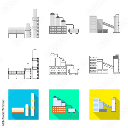 Vector design of production and structure sign. Set of production and technology stock vector illustration.