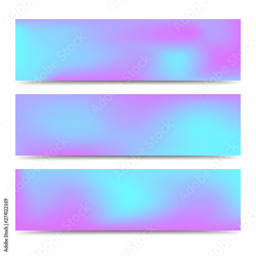 Smooth abstract blurred gradient colorful banners