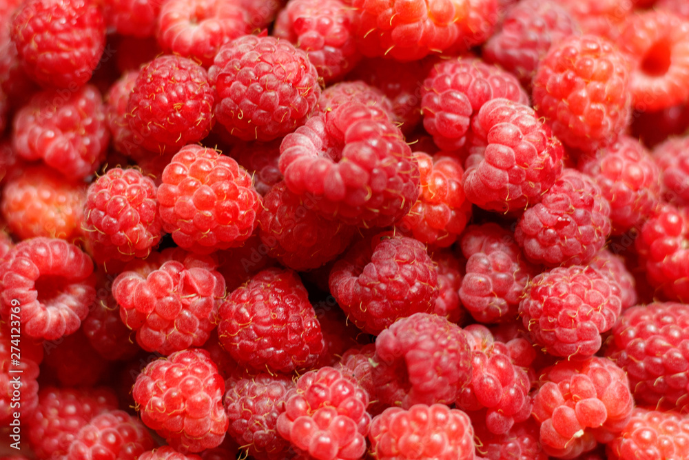 Heap of sweet red raspberries close up for bckground Heap of sweet red raspberries close up for bckground