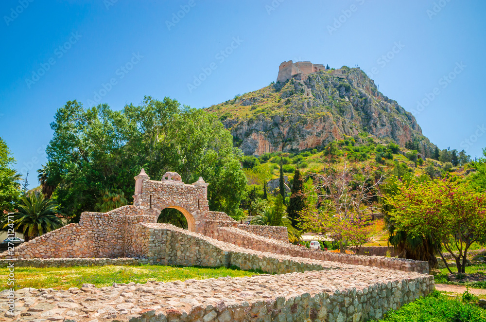 Palamidi fortress on the hill in city Nafplio, Greece