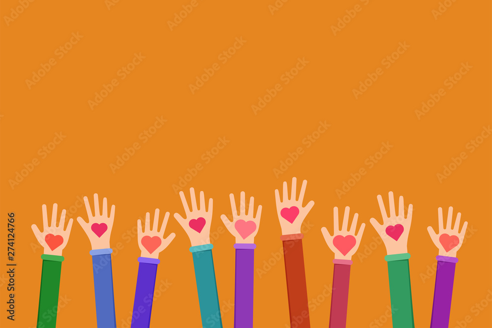 Community charitable work symbol flat illustration Community charitable work symbol flat illustration