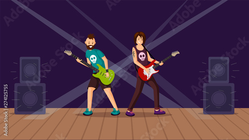 Rock concert flat vector illustration
