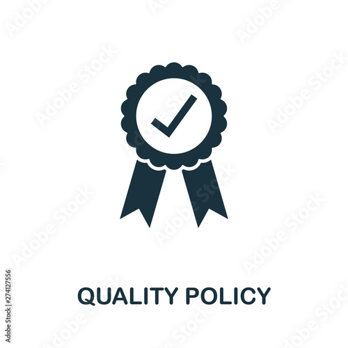 Quality Policy vector icon symbol. Creative sign from quality control icons collection. Filled flat Quality Policy icon for computer and mobile