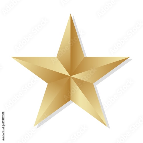 Golden 3d star vector .