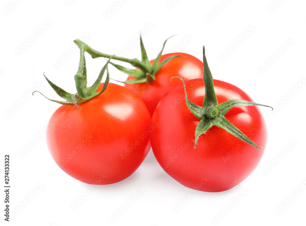 Fresh organic cherry tomatoes isolated on white Fresh organic cherry tomatoes isolated on white