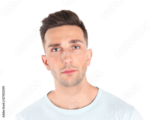 Portrait of handsome man isolated on white
