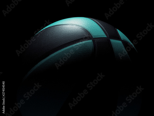 Mint and Black Basketball ball sports poster or flyer background with space © Martin Piechotta