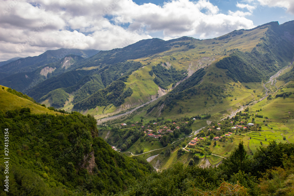 A small village in Caucasus mountains, Georgia A small village in Caucasus mountains, Georgia
