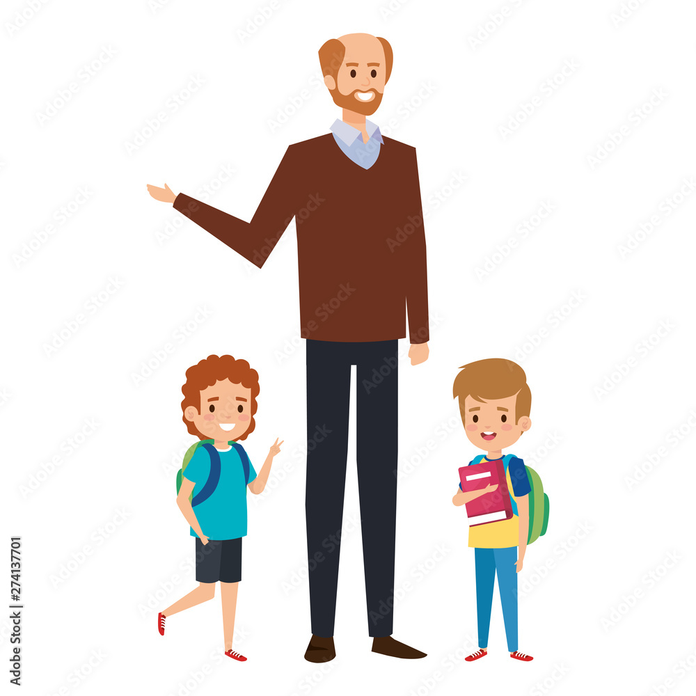 happy student boys with male teacher happy student boys with male teacher