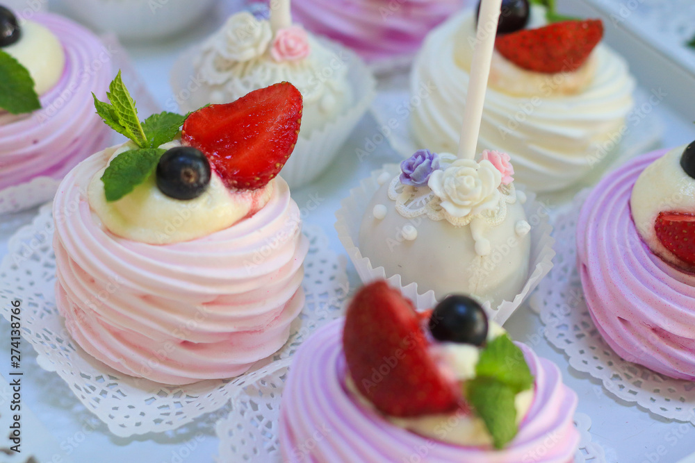 tasty desserts on table, closeup tasty desserts on table, closeup
