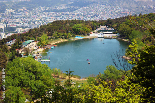 Fototapeta Naklejka Na Ścianę i Meble -  View of Turtle lake in Tbilisi, Georgia