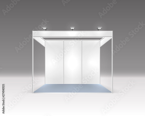 Scene show Podium for presentations on the gray background.