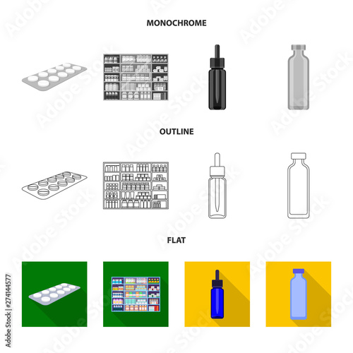 Isolated object of retail and healthcare icon. Set of retail and wellness vector icon for stock.