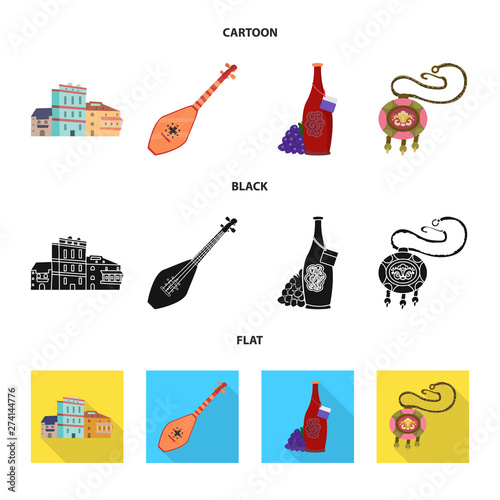 Vector illustration of culture and sightseeing sign. Collection of culture and originality vector icon for stock.