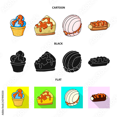 Isolated object of confectionery and culinary logo. Set of confectionery and product vector icon for stock.