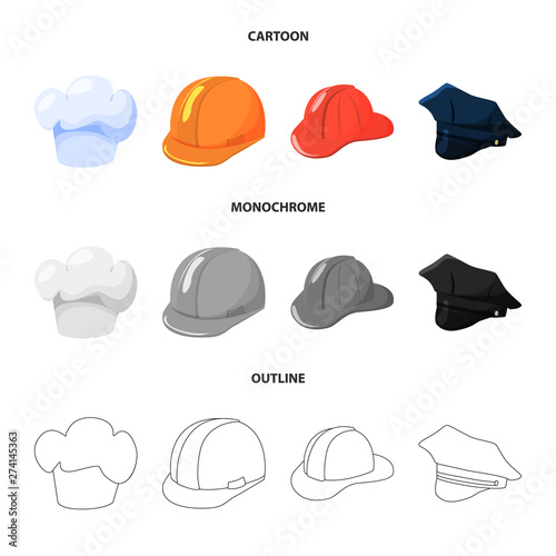 Vector design of clothing and cap symbol. Set of clothing and beret vector icon for stock.